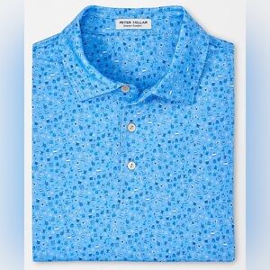 PETER MILLAR Light Of My Life Performance Polo Shirt Jersey XL Blue NWT